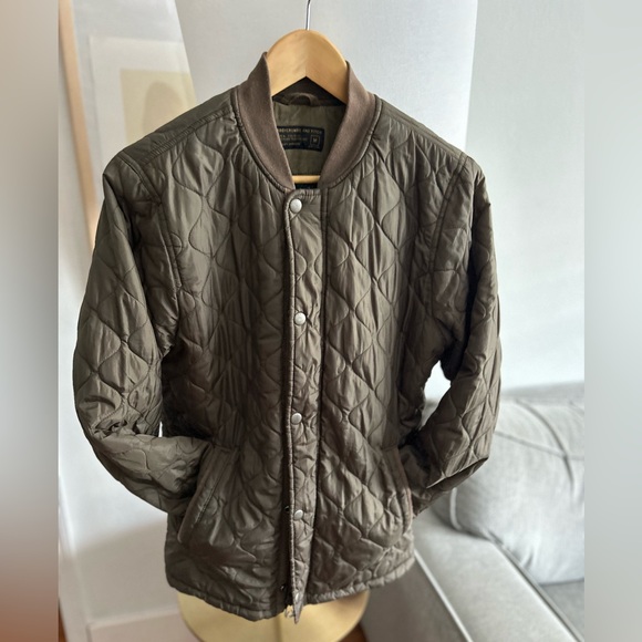 Abercrombie & Fitch Quilted Linead  Preppy Old  Money Jacket Green  Oversized M - Picture 1 of 14